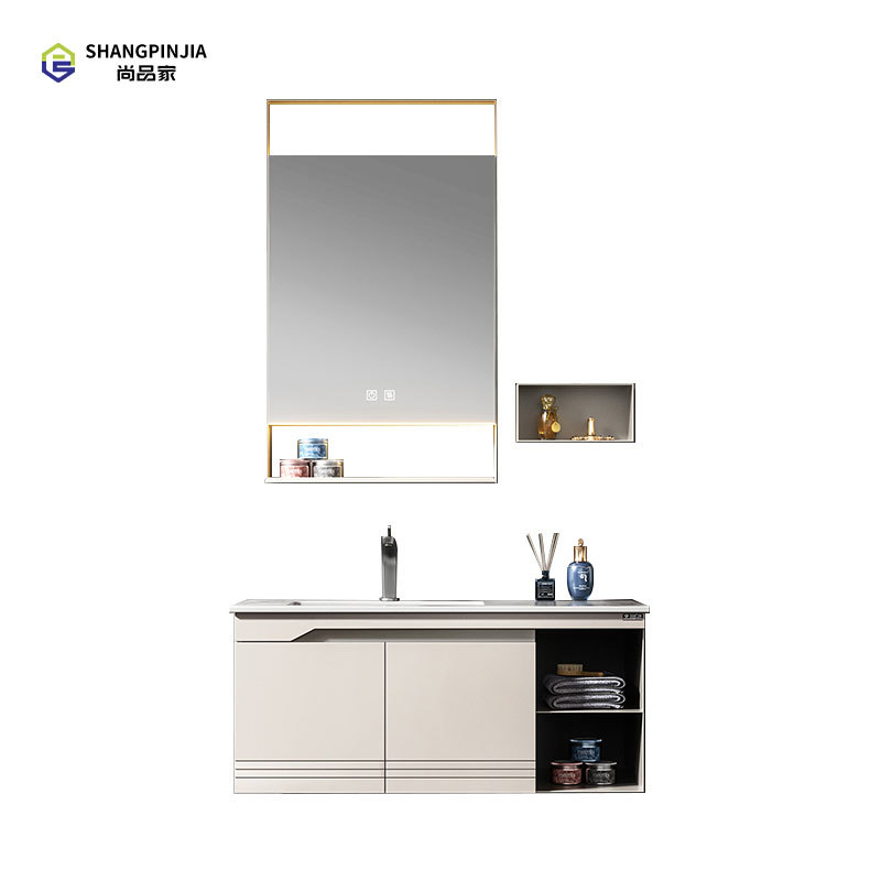 Stainless steel Bathroom mirror cabinet Wall-mounted mirror cabinet Bathroom Vanity Cabinet with Led Mirror and Storage