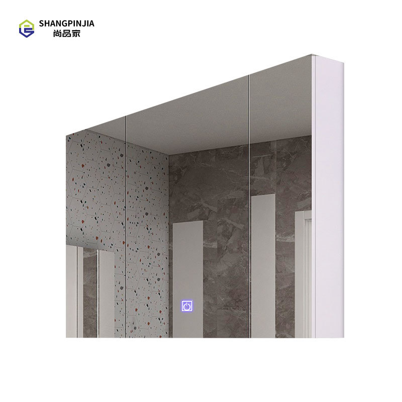WN9J New modern  stainless steel  bathroom mirror cabinet wall-mounted