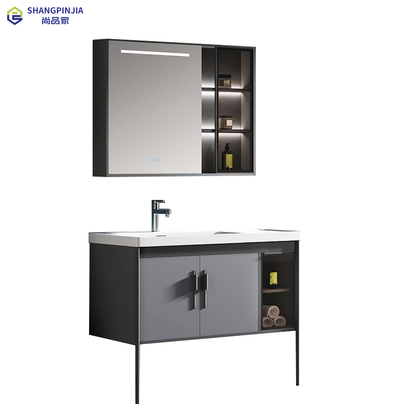 Bathroom Mirror Cabinet With LED Lights Bathroom Wall Cabinet Floor Mounted Bathroom cupboard Mirror Cabinet D-6763