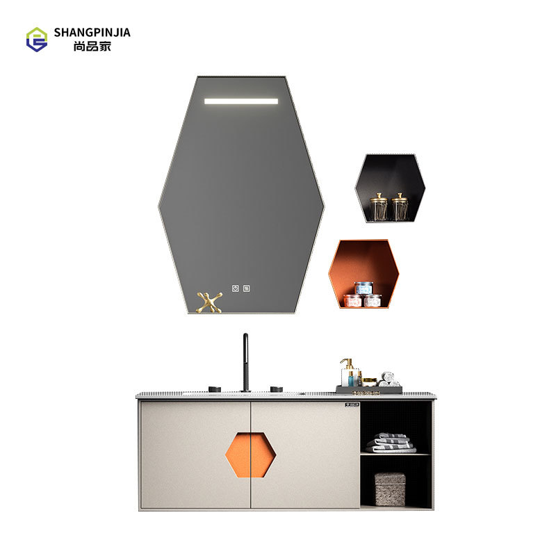 Stainless steel Bathroom mirror cabinet Wall-mounted mirror cabinet Bathroom Vanity Cabinet with Led Mirror and Storage