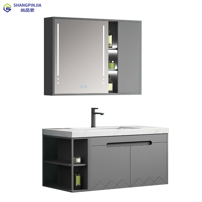 Bathroom Mirrored Cabinet With LED Lights Bathroom plywood Wall Cabinet Wall-Mounted Mirror Cabinet D-6782