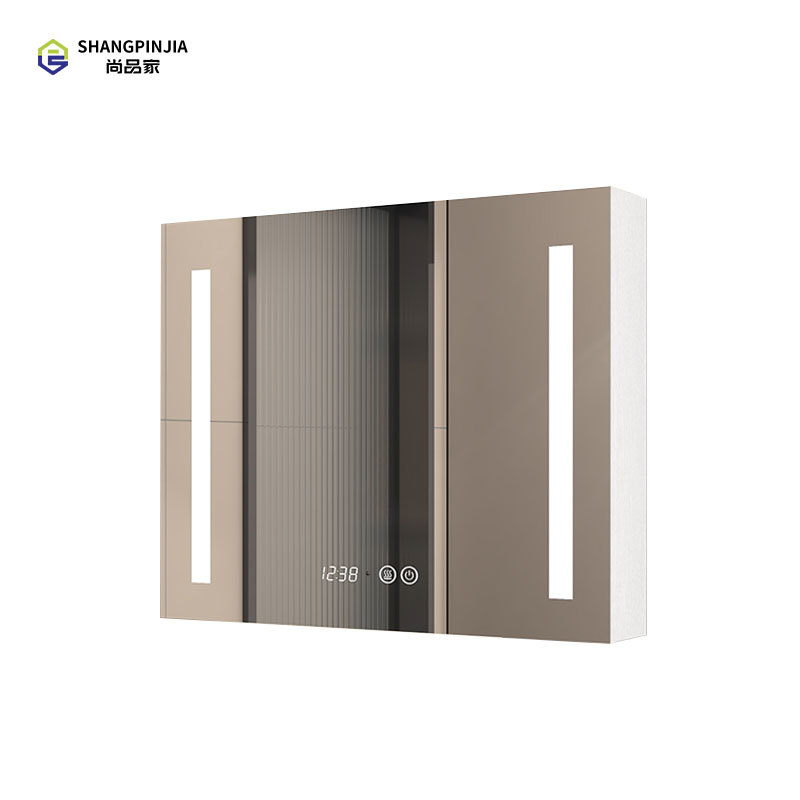 Modern  solid wood smart led vanity mirror cabinet for bathroom wall-mounted SML008