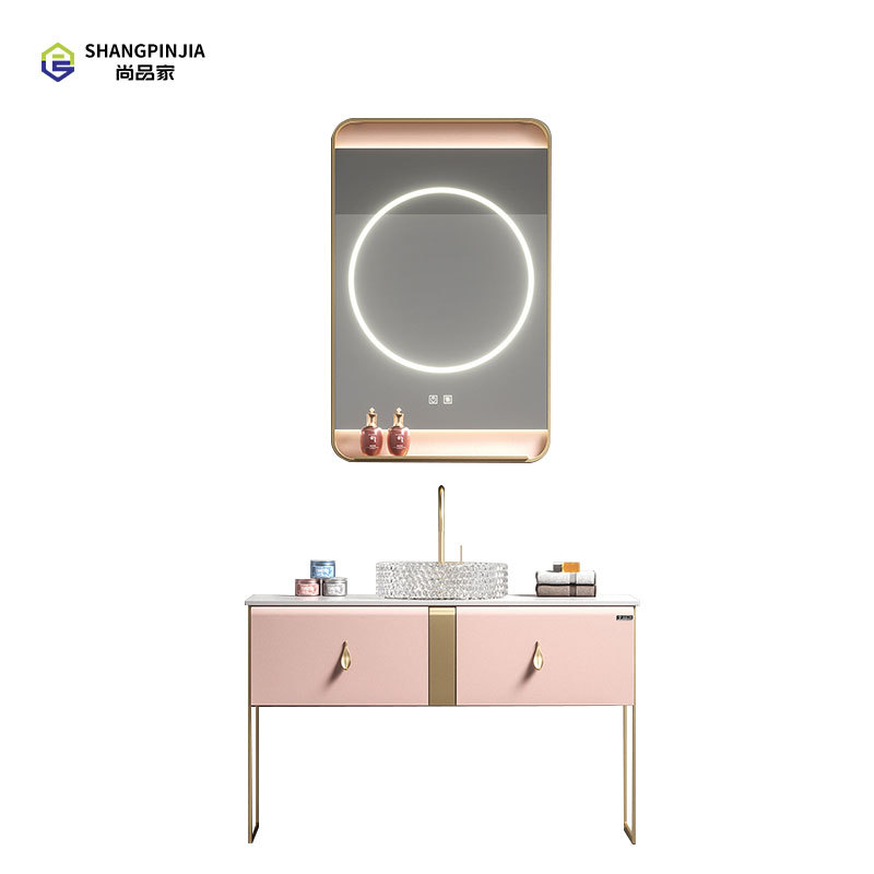 Stainless steel Bathroom mirror cabinet Wall-mounted mirror cabinet Bathroom Vanity Cabinet with Led Mirror and Storage