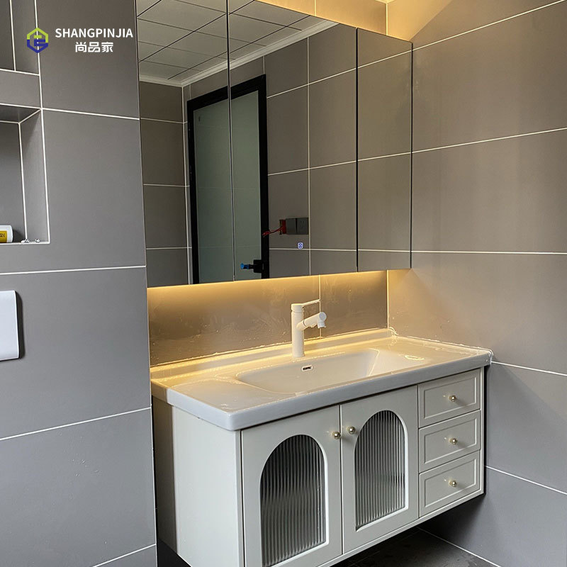 N9J Bathroom stainless steel mirror cabinet Wall-mounted mirror cabinet Bathroom Vanity Cabinet with Led Mirror and Storage