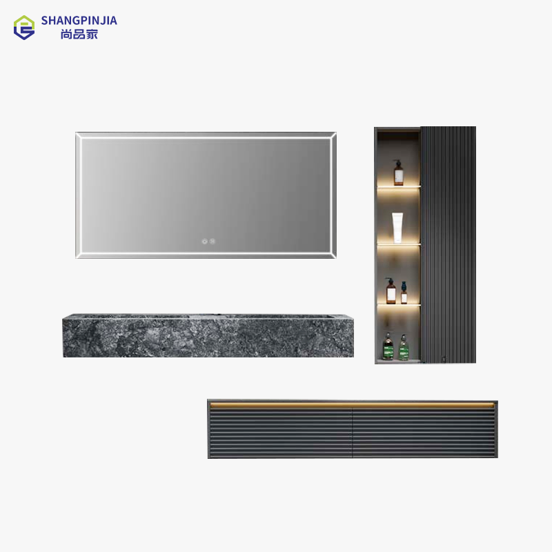 Modern Luxury European Bathroom Furniture Gold Bathroom Vanity Bathroom Cabinets Lighting A-8146