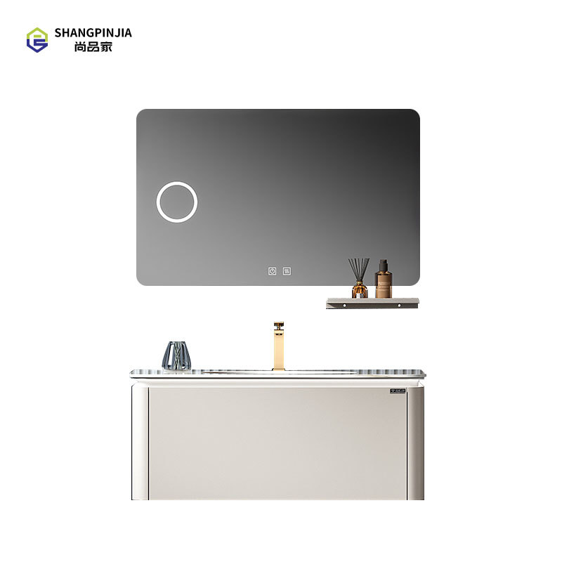 Stainless steel Bathroom mirror cabinet washroom Waterproof Wall Hanging Bathroom Vanity Smart Led Mirror Cabinet For Bathroom