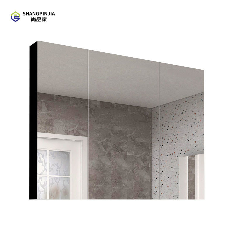 Bathroom vanity Black stainless steel Bathroom Mirror Cabinet Bathroom Cabinets and Vanities with Mirror BN80