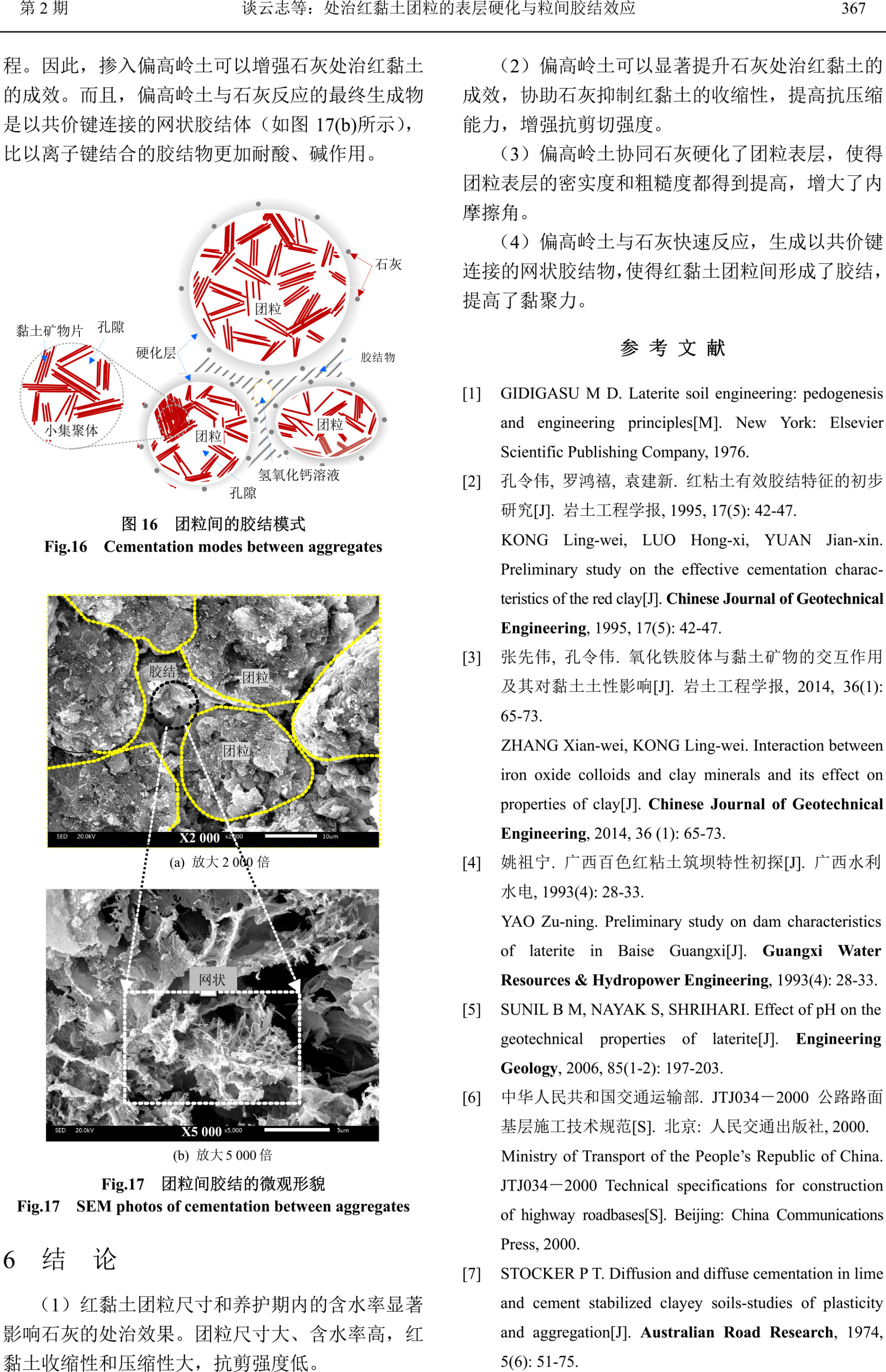 處治紅黏土團(tuán)粒的表層硬化與粒間膠結(jié)效應(yīng)