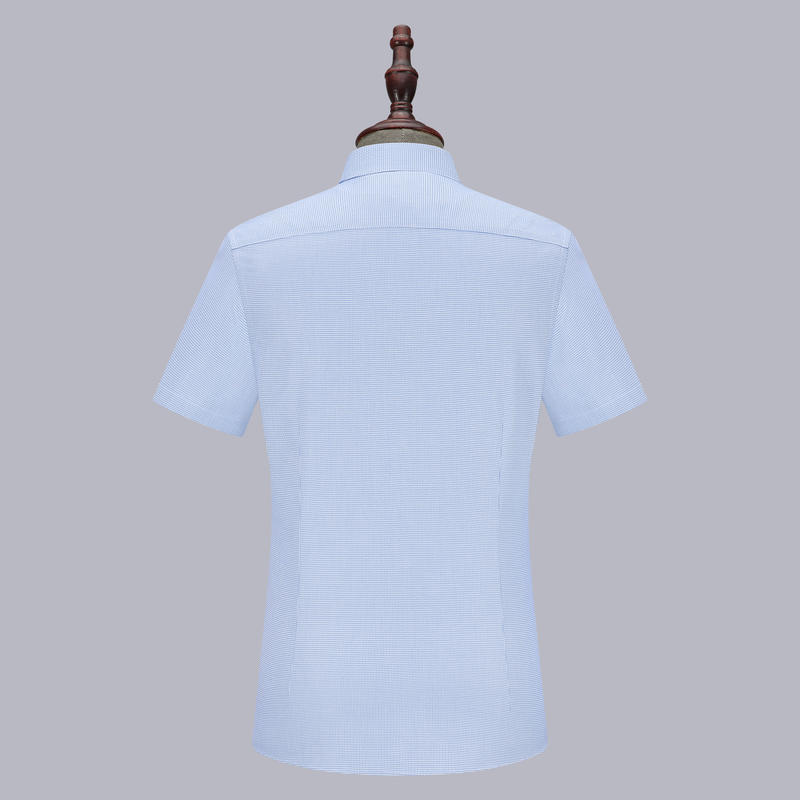 ZKMTG-338藍色男短袖襯衫