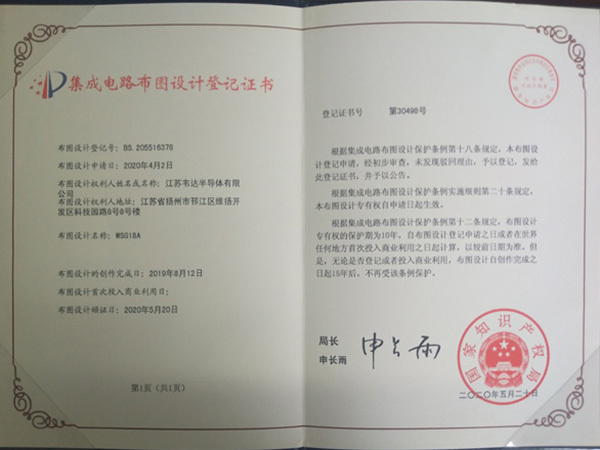 WSG18A Registration Certificate