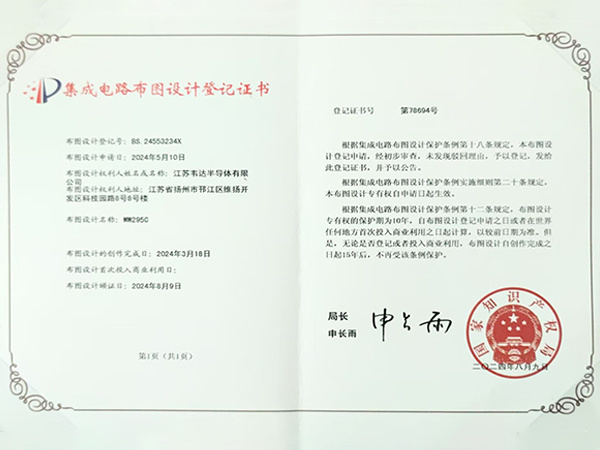 WW295C registration certificate WW295C registration certificate