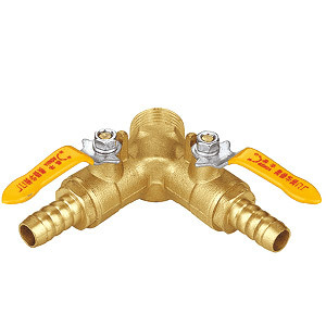 13030 Brass Double Fork Outer Wire Gas Valve