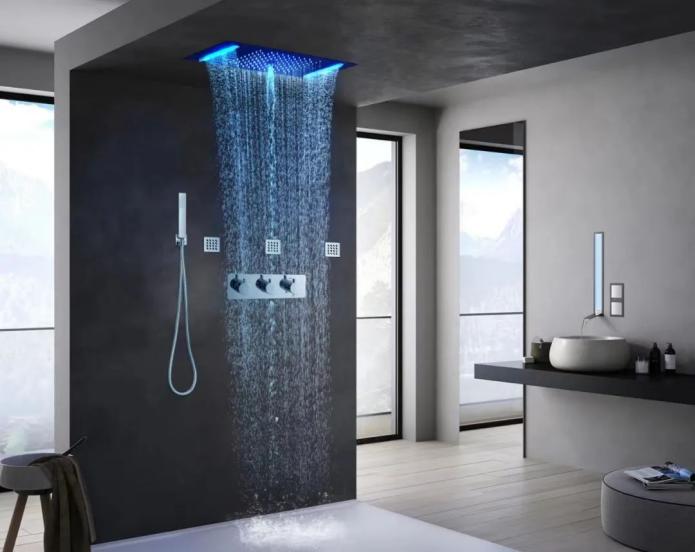 LED bathroom shower