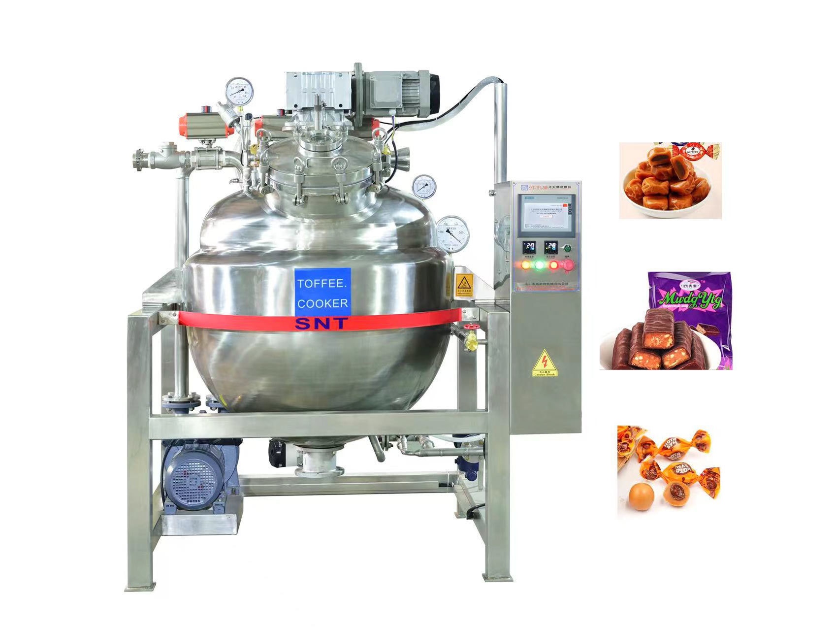Continuous toffee boiling machine