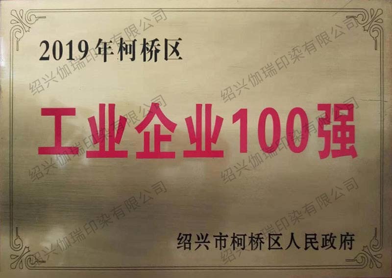 2019 Top 100 Industrial Enterprises in Keqiao District