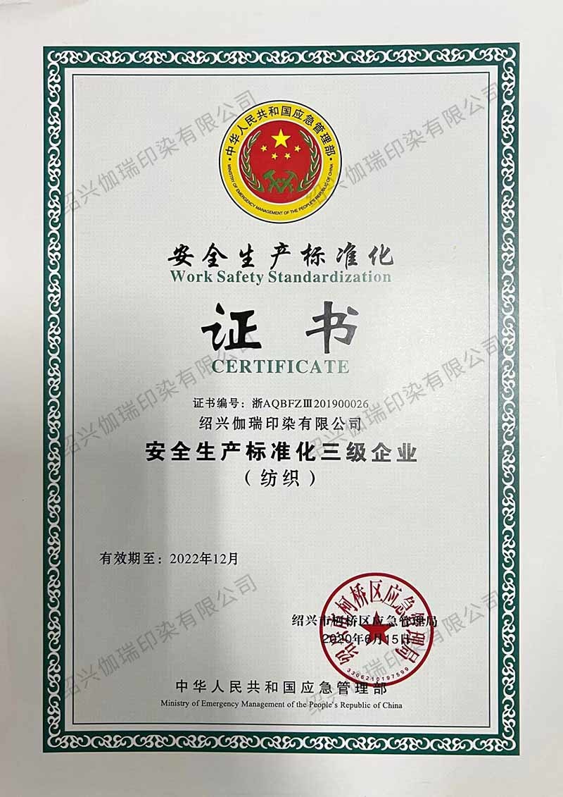 Safety Production Standardization Certificate