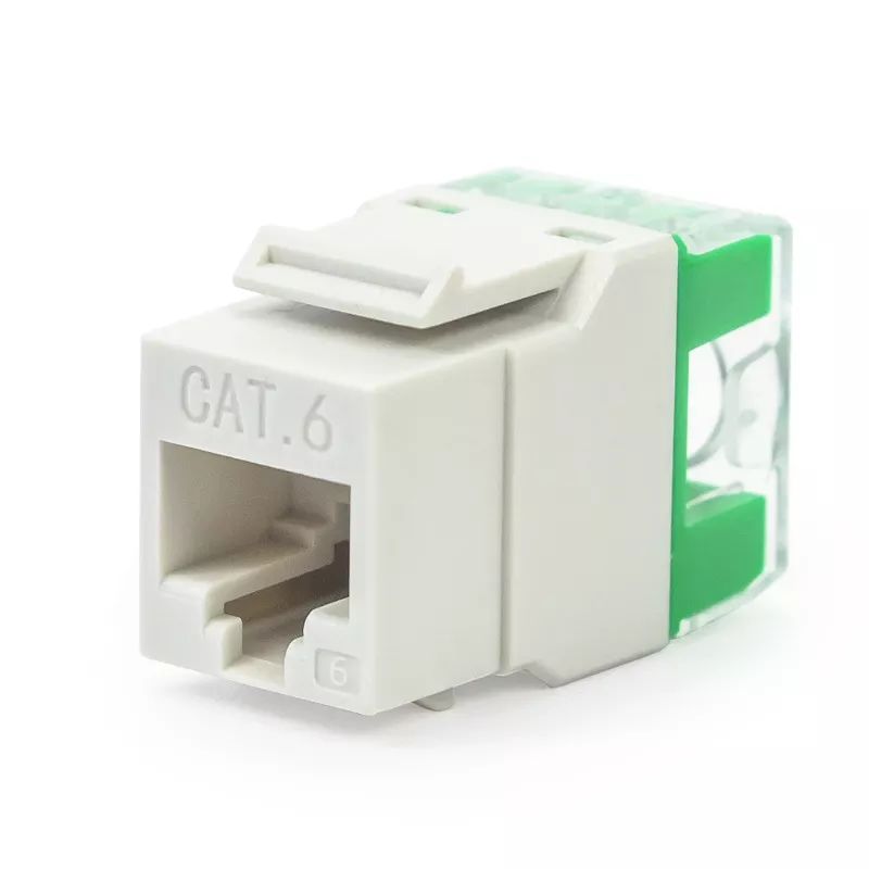 Supply high quality dual 110 type 180 degree cat6 rj45 utp keystone jack network modular