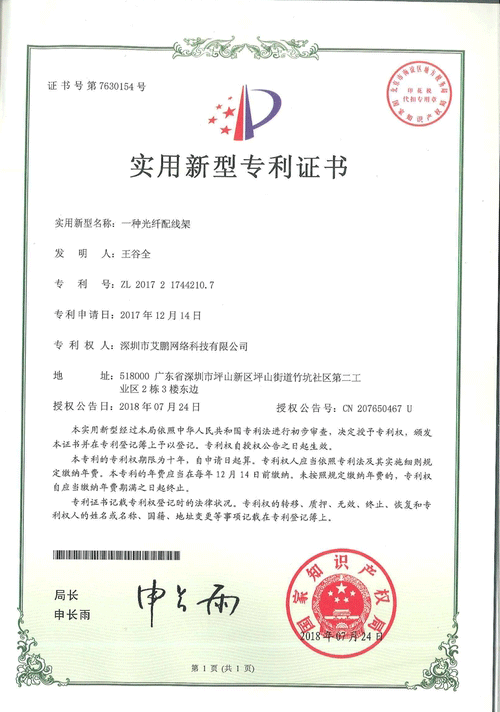 letters patent of fiber optical