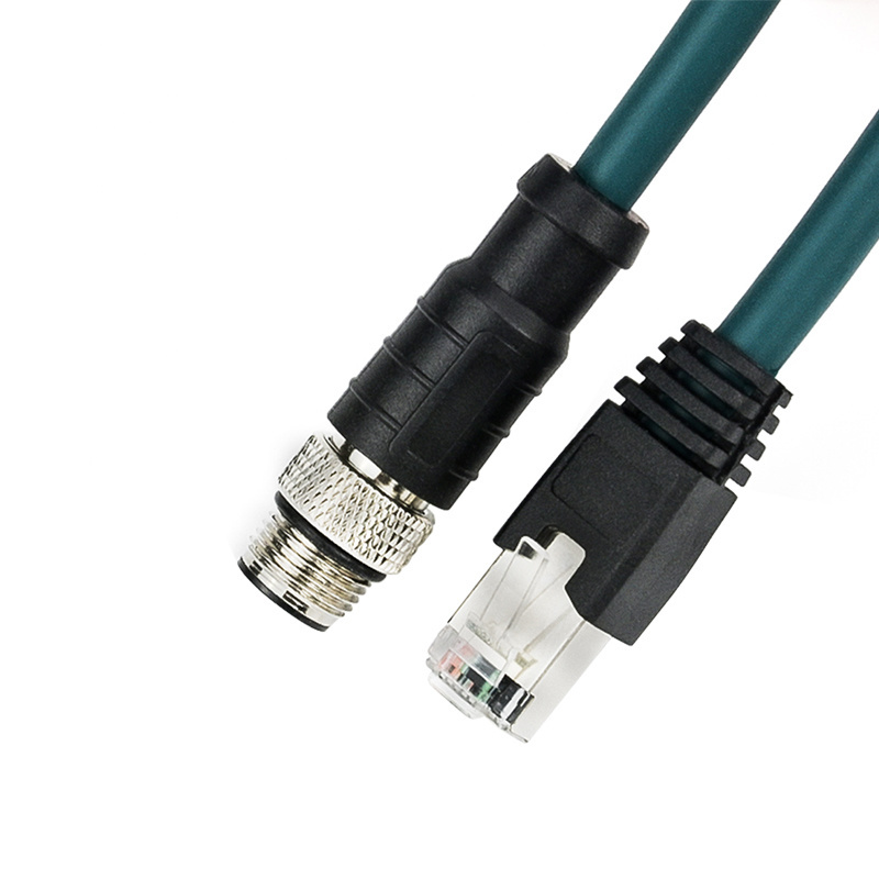 Factory Supply High Quality M12 X-Coded 8 Pole to RJ45 Gigabit Ethernet Cable
