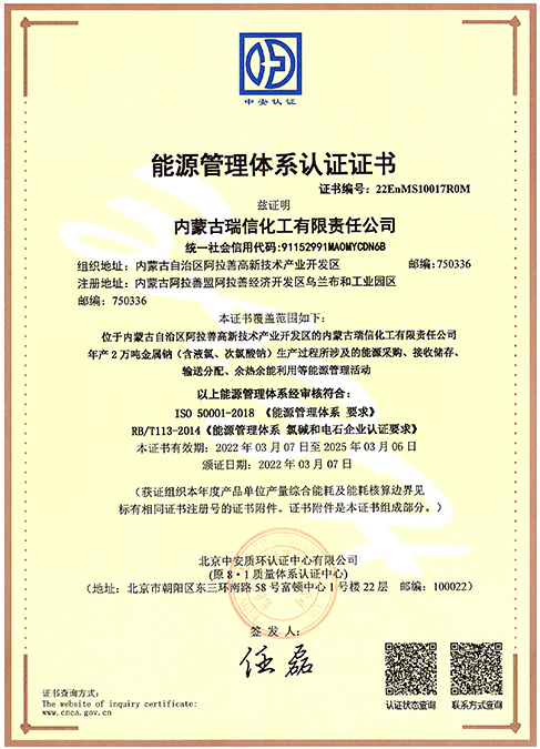 Energy Management System Certificate