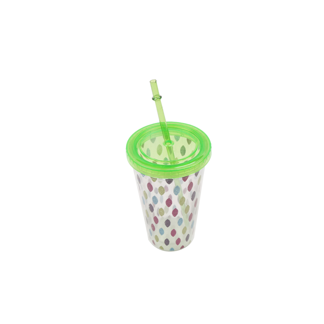JT8168 double pp cup with straw