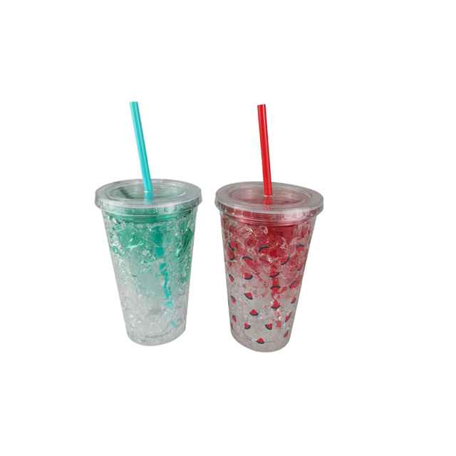 JT8168 double pp cup with straw