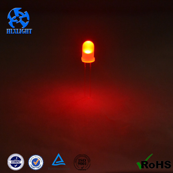 3MM concave edged red light