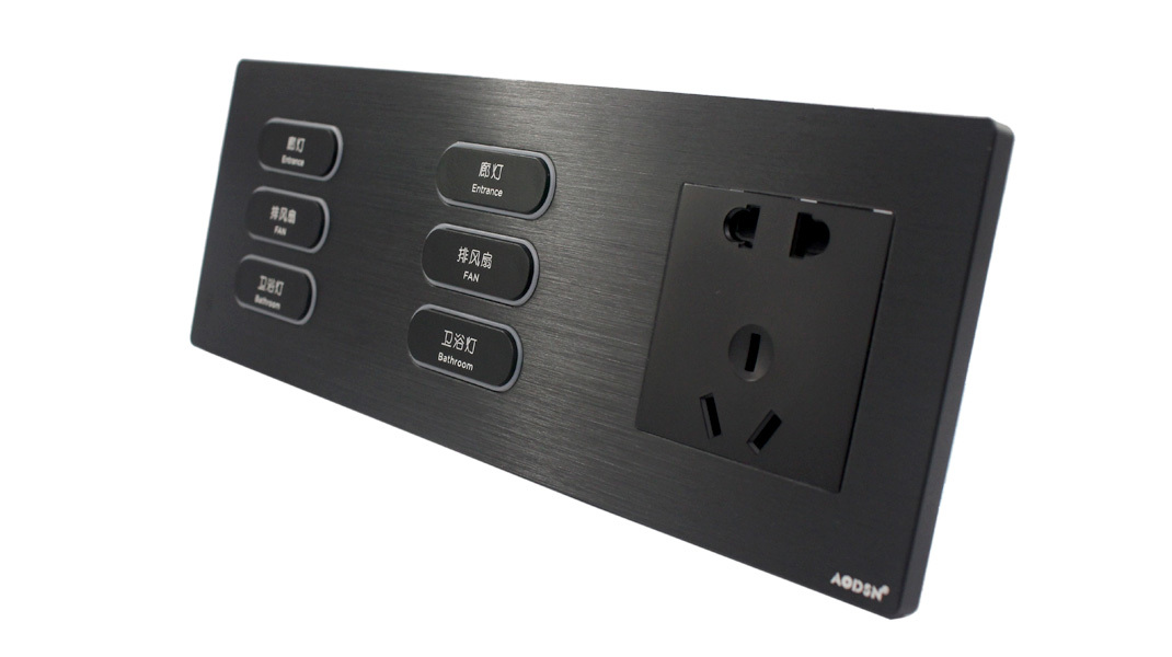 Three connected black touch switch