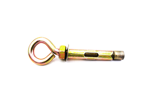 Sleeve Anchor M10 M12 Fasteners With Eye bolt , Yellow Zinc Concrete Eye Bolt