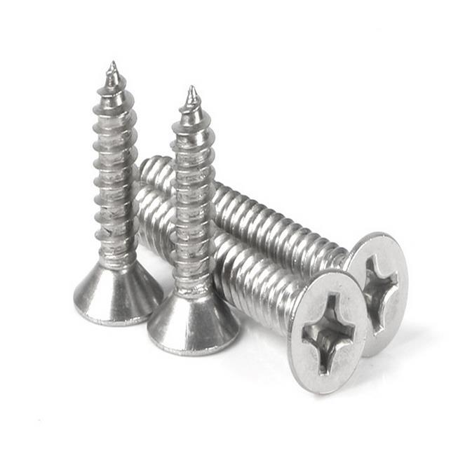 Stainless steel cross recessed self-tapping screw