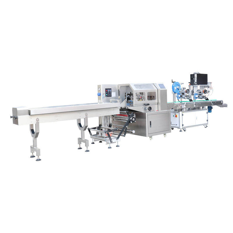 Vegetable packaging machine + double head labelling machine