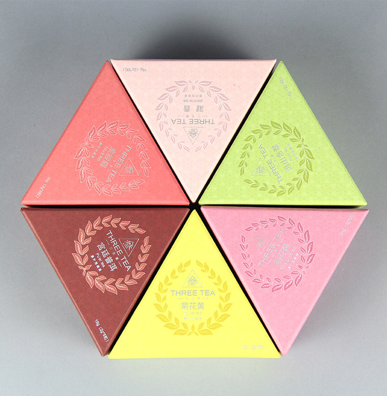 茶叶盒，三角形包装盒，小罐茶纸盒