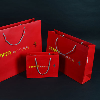 Ferrari手提袋、法拉利包装袋、高档奢侈品纸袋定做