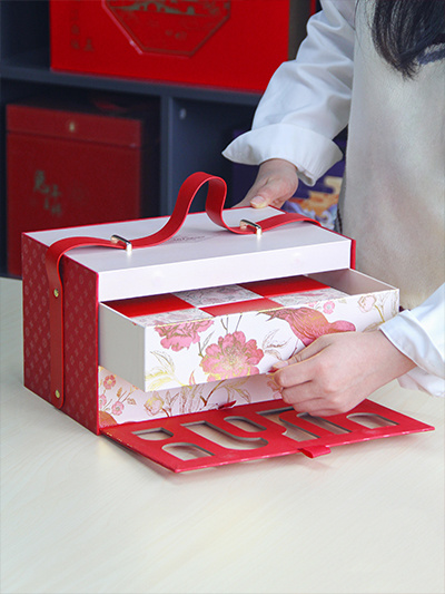 New Year Gift Box, two layers drawer box, red box,premium gift box