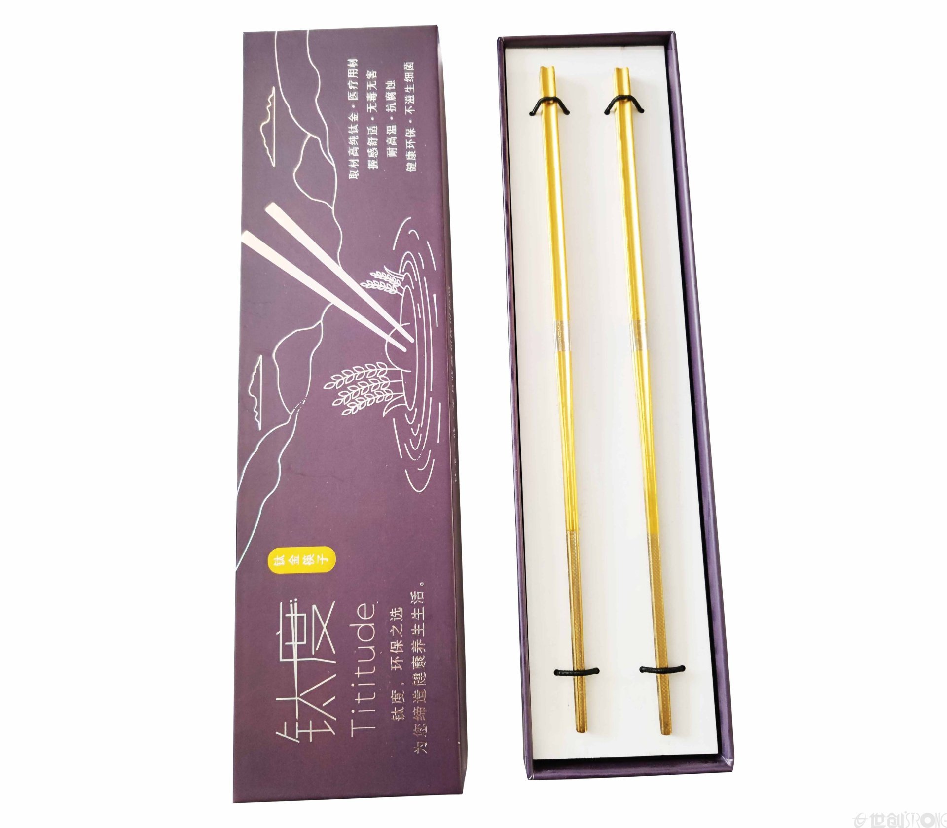 Titanium gold chopstick