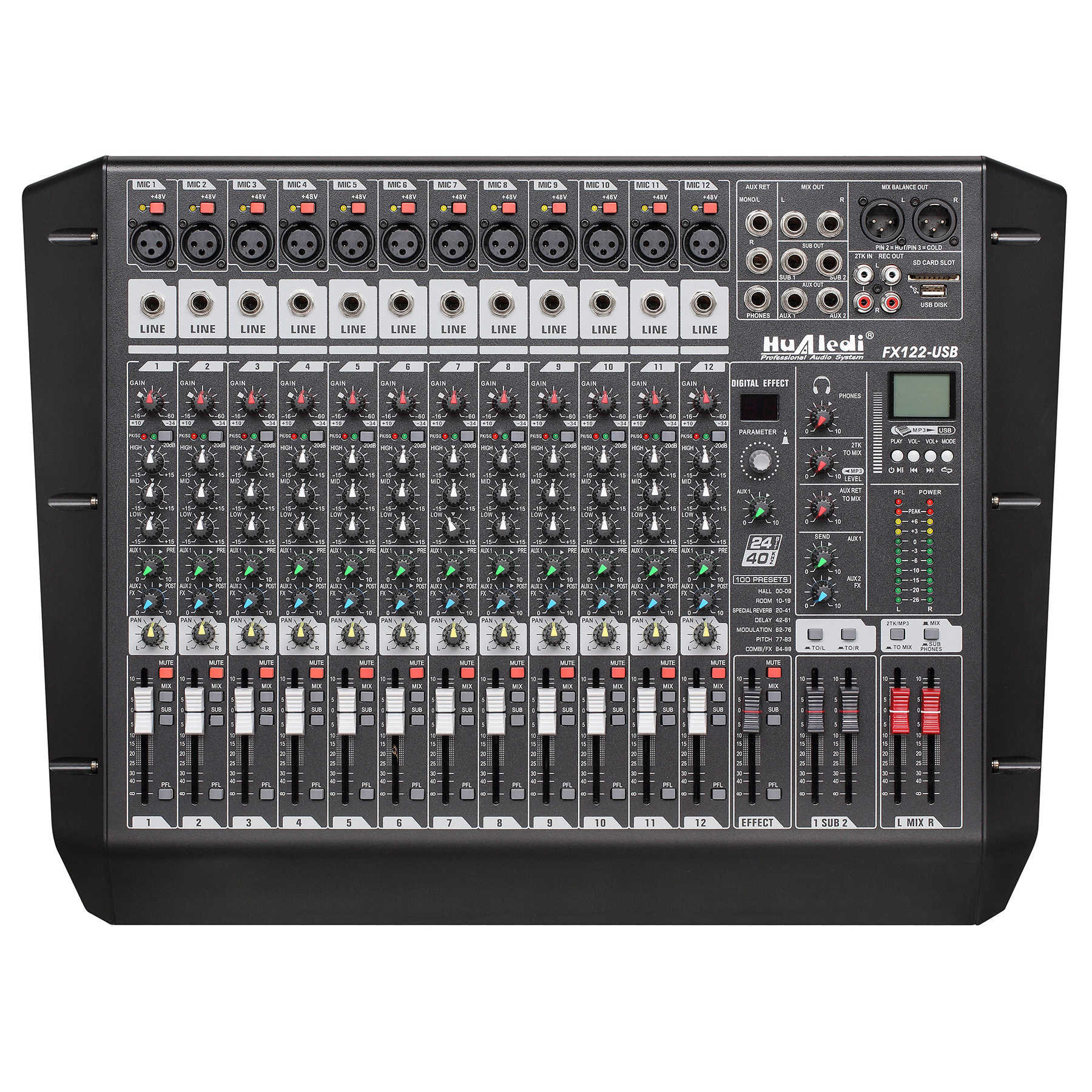 12 channels sound console Two group formation conference room