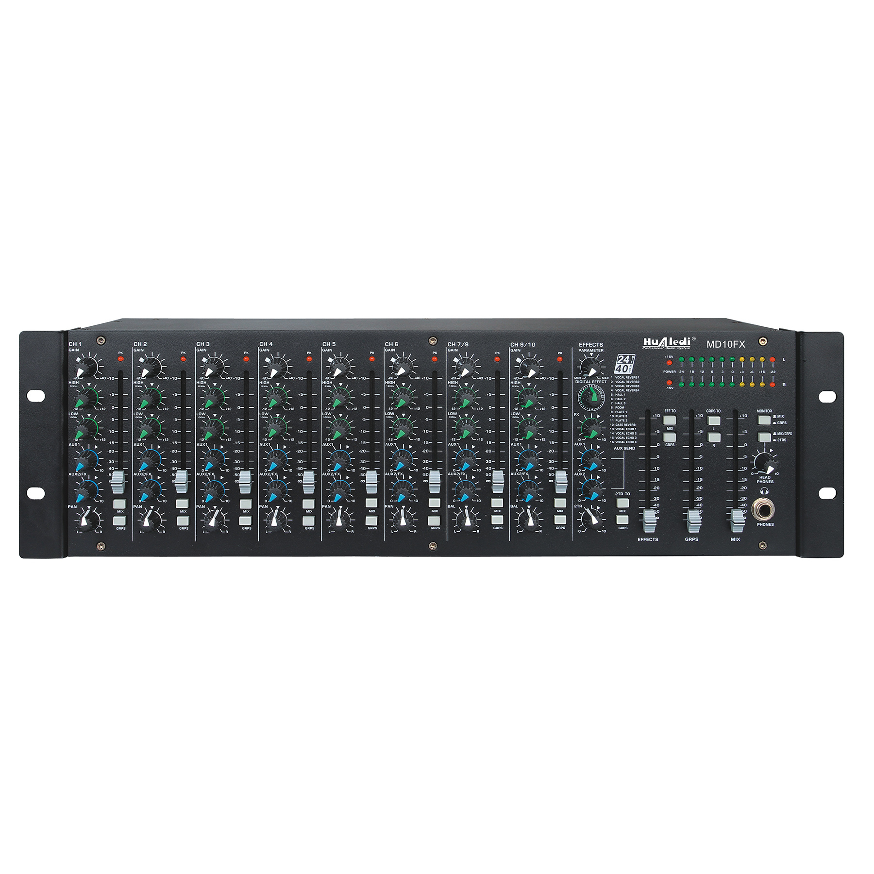 10 channels audio mixer Rack Mount
