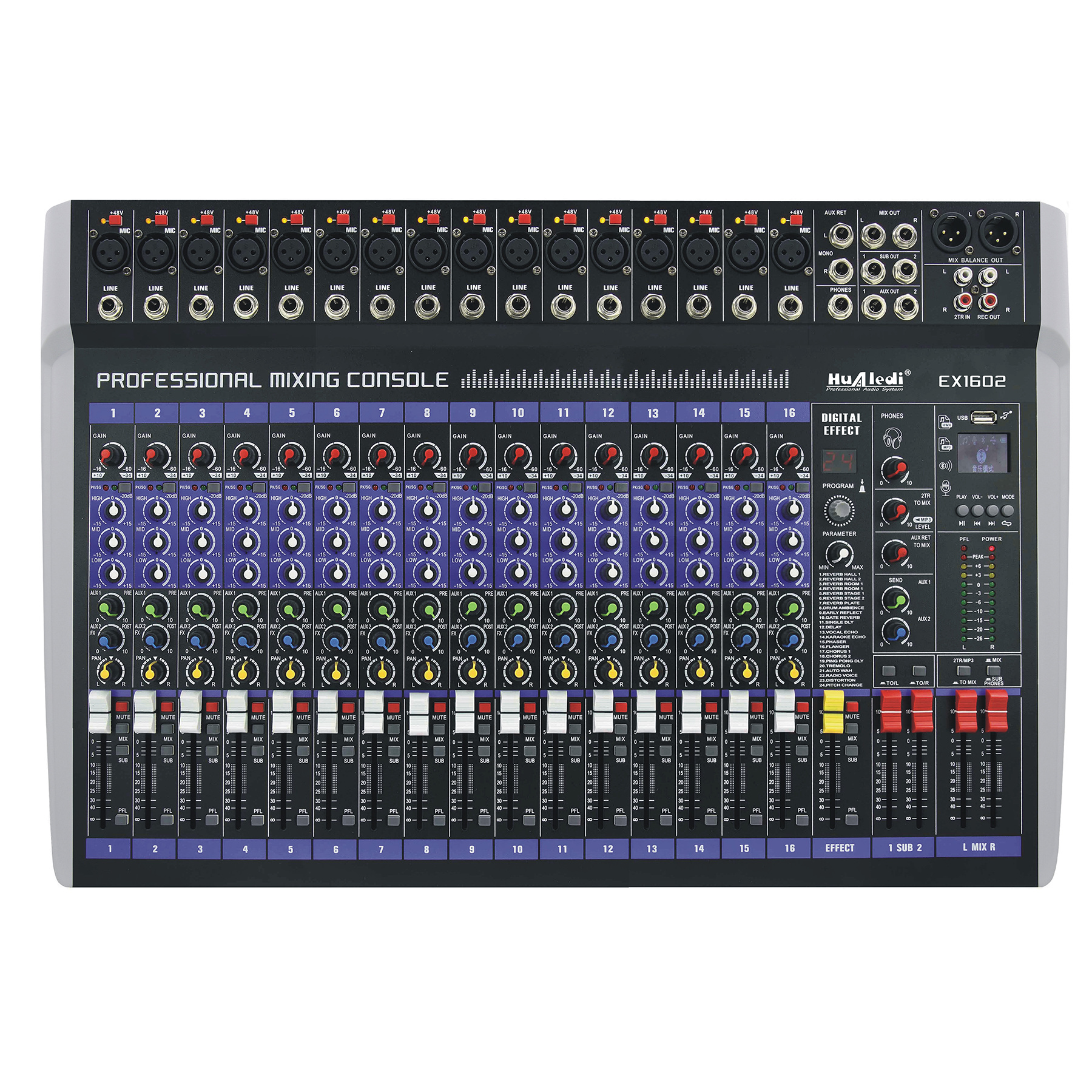 16 channels mixing console Strong anti-interference capability