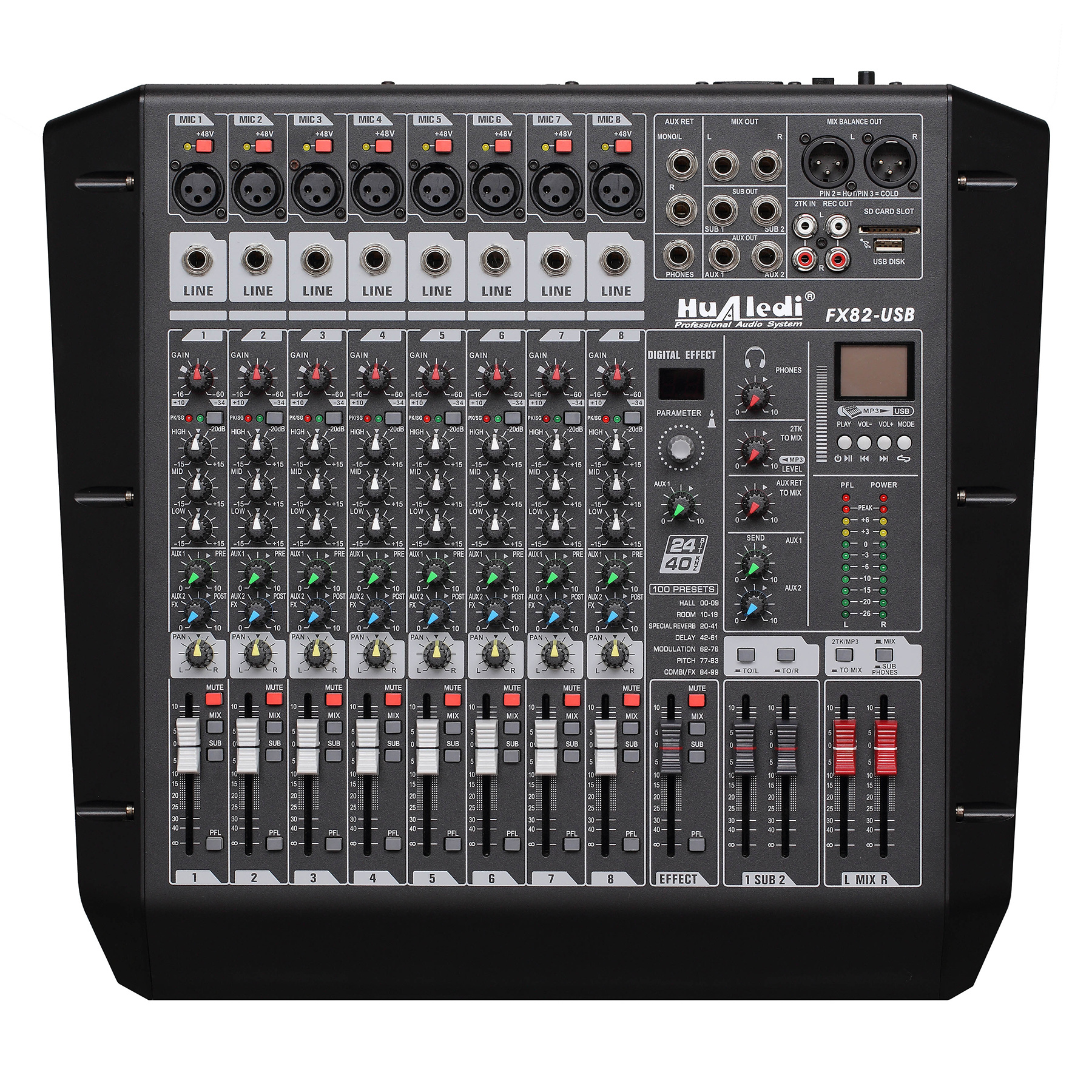 8 channels sound console Two group formation family style