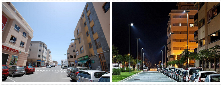 Farola solar LED todo en uno 30-90W para área exterior