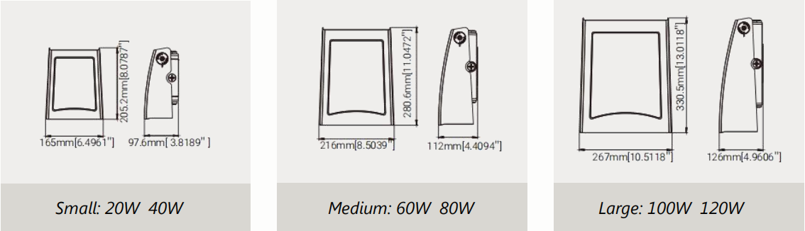 60W adjustable wall pack light fixture