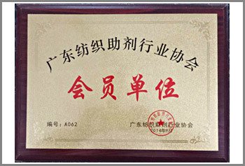 Governing Unit Awarded by the Textile Auxiliaries Industry Association of Guagndong Province