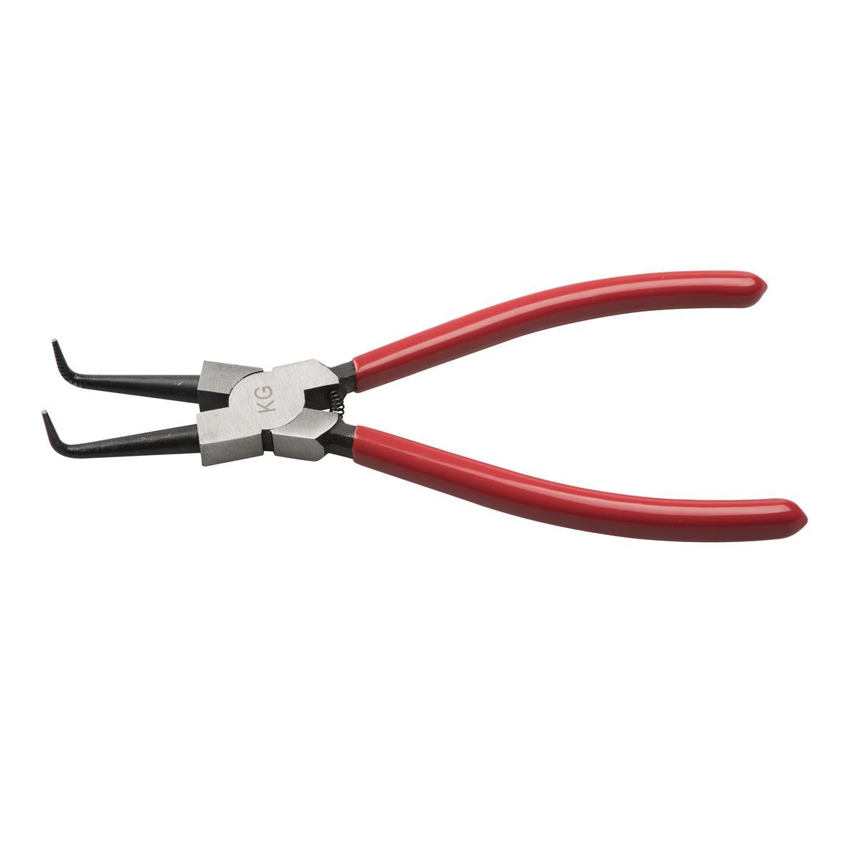 Cavity curved snap ring pliers