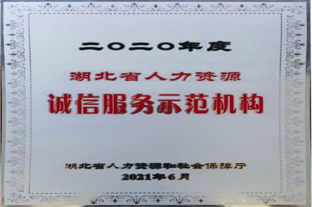 2020年度湖北省人力資源誠信服務(wù)示范機(jī)構(gòu)