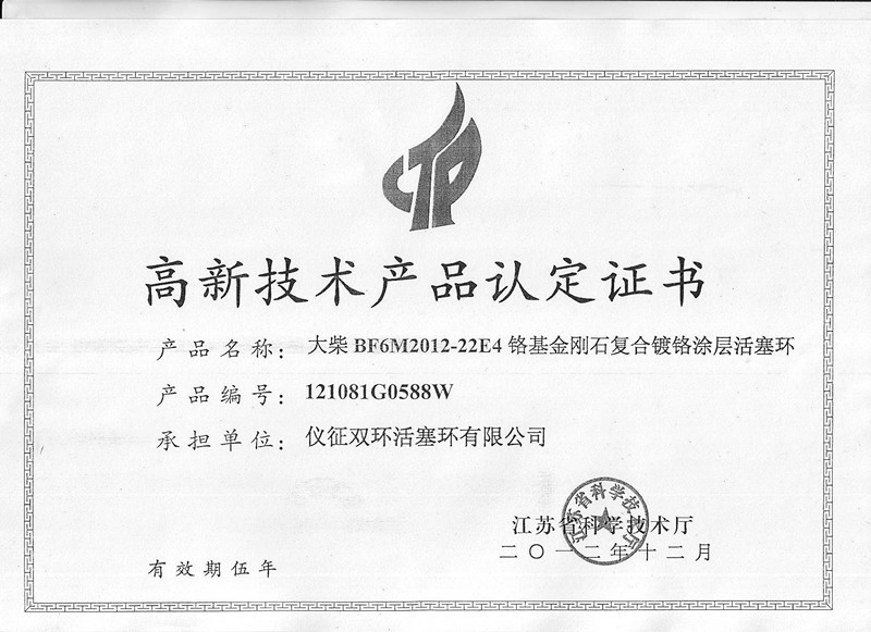 大柴BF6M2012-22E4-江苏省高新技术产品_