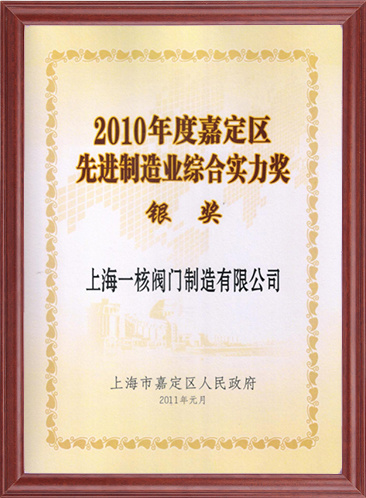 2010年度嘉定區先進制造業綜合實力獎