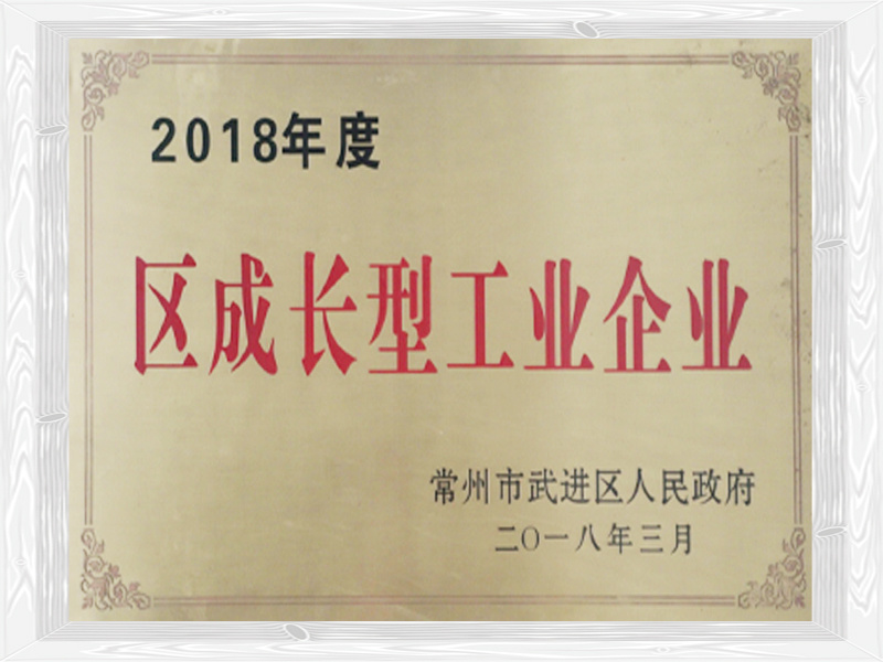 2018年度区成长型工业企业