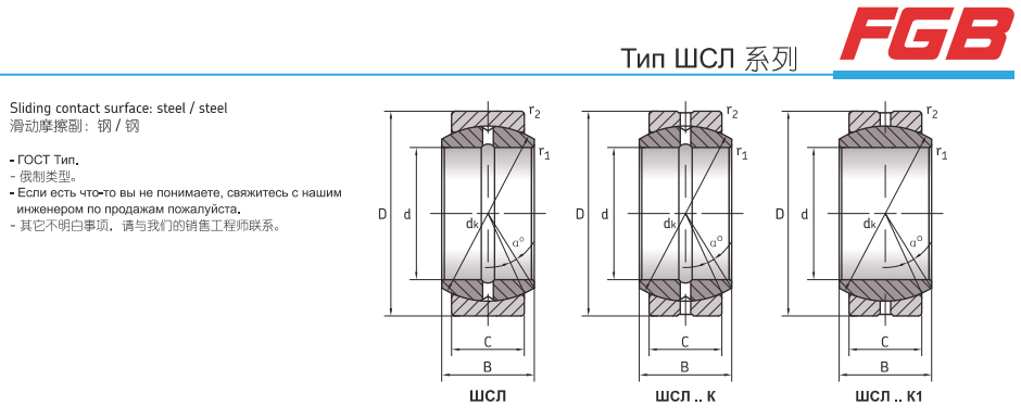 SHSL WCL spherical plain bearings