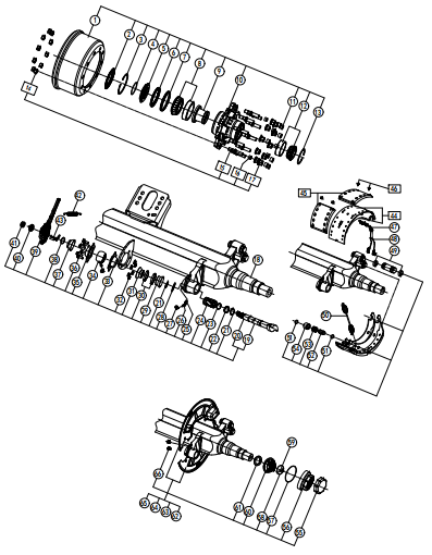 HJS10J21FW2040W050-1300    10T德式方轴爆炸图
