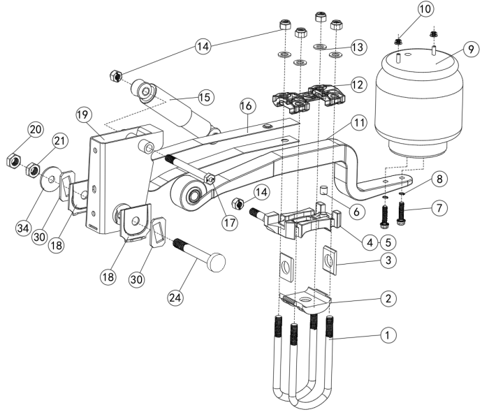9T disc brake suspension without lifting (HJ09A1A0-268WG-A)
